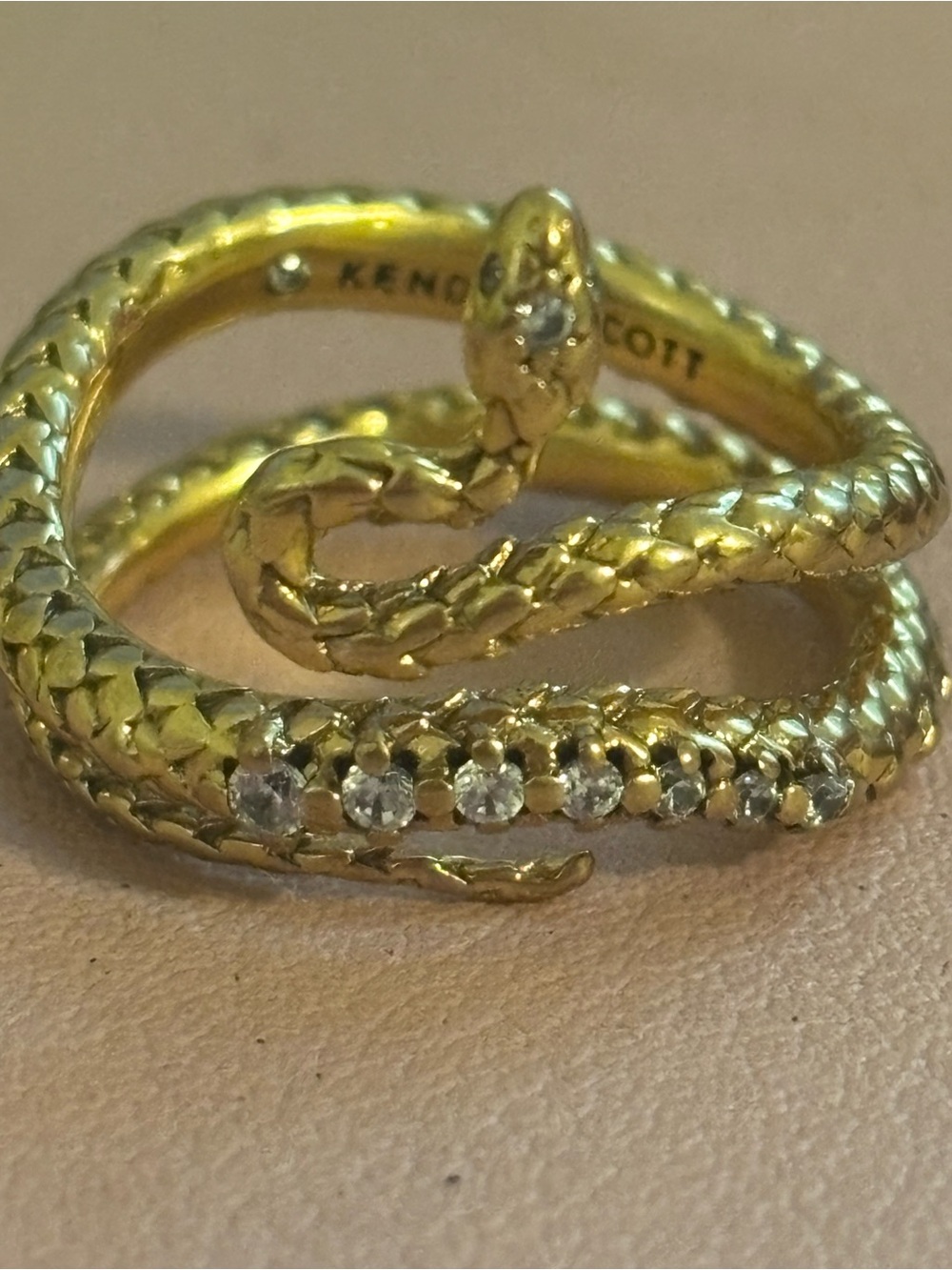 Kendra Scott Gold Snake Wrap Ring with Clear Stones